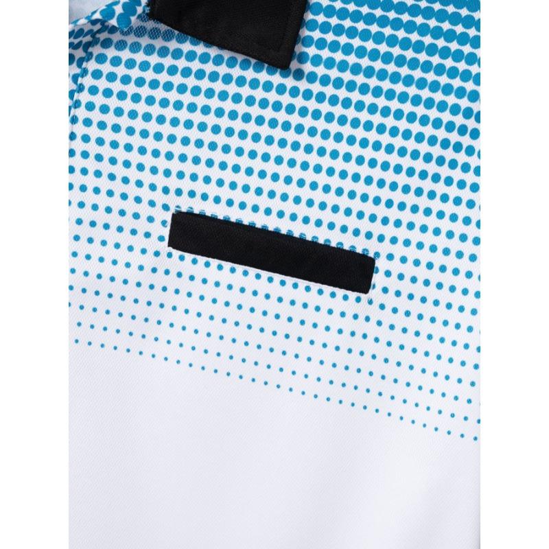 Men's Summer Gradient Print Polka Dot Short-sleeved POLO Shirt