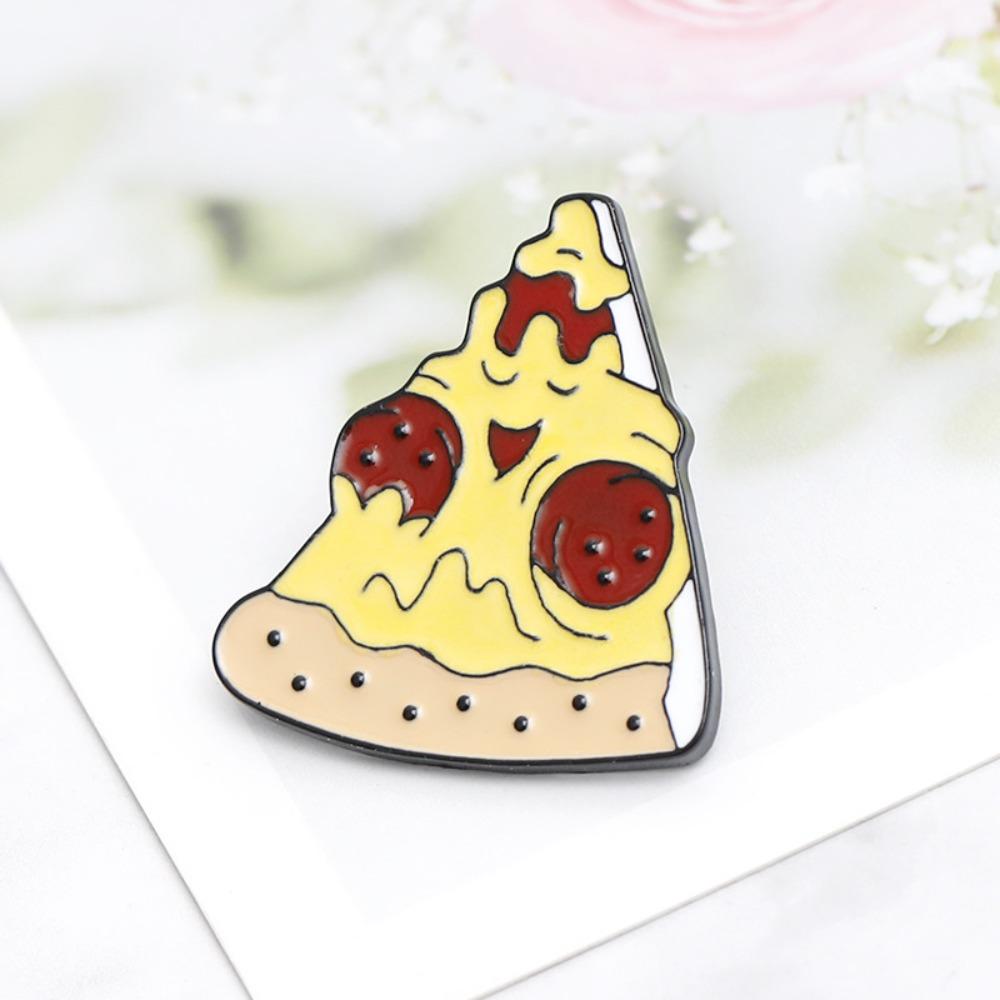 Zinc Zinc Alloy Cartoon Food Brooch Cute Doughnut Brooch Fashion Cartoon Metal Brooch  Ornament Badge
