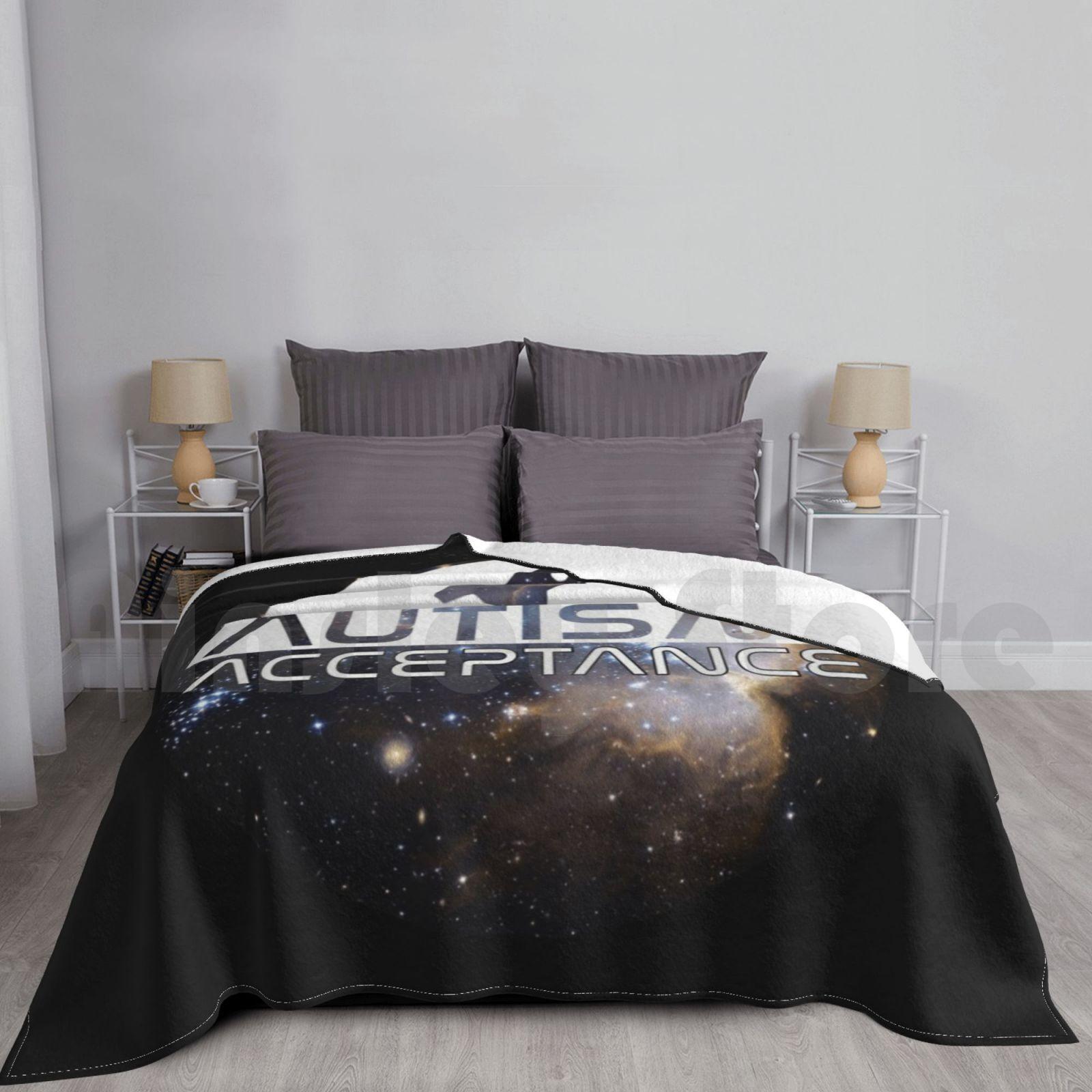 Autism Acceptance Blanket Super Soft Warm Light Thin Autism Neurodiversity Autistic Autism Acceptance Aspergers Size: 75*100cm, Weight: 230 GSM