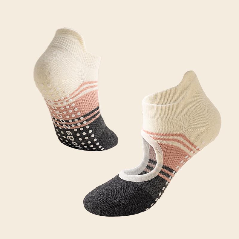 Women's Non-Slip Silicone Yoga & Pilates Socks - Breathable, Sweat-Absorbent, Backless Design