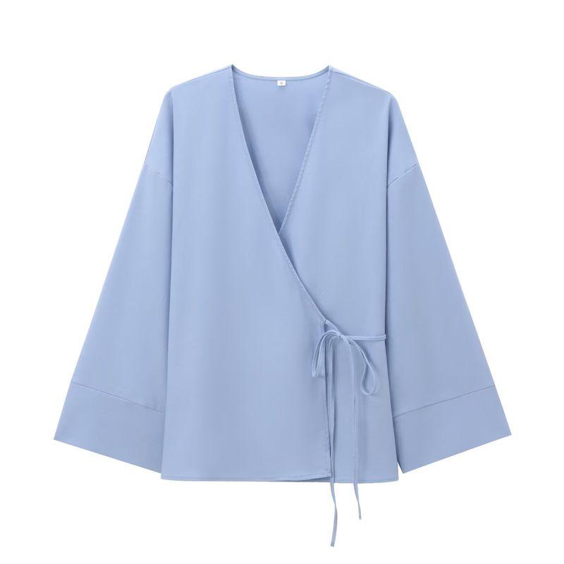 Zbzr Spring New Women Clothes Western Style Texture Double Placket Kimono Outerwear Trousers 5427743 5427431