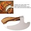 Diydeg Pizza Cutter Axe, Multi Purpose Stainless Steel Handmade Pizza Cutter with Anti Slip Pine Handle, Medieval Pizza Cutter Kitchen Tools for