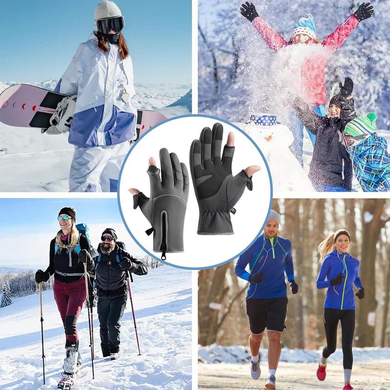 Cyklistické rukavice 2-prstové dotykové snowboardové rukavice protiskluzové pracovní rukavice pro muže vodotěsné rukavice do chladného počasí pro lyžování