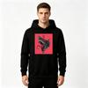 Men's Print Pullover Hoodie, Teal Roaring Monster Wolf Graphic Casual Long Sleeve Sweatshirt for Daily Wear