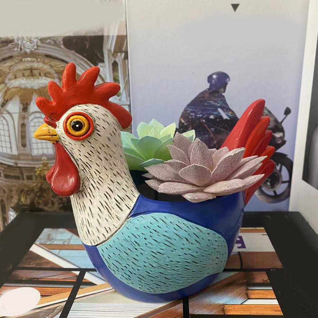 Flexible Silicone Molds Unique Succulent Pots Moulds Rooster Shape Suitable for Decorative Home Garden Accessories