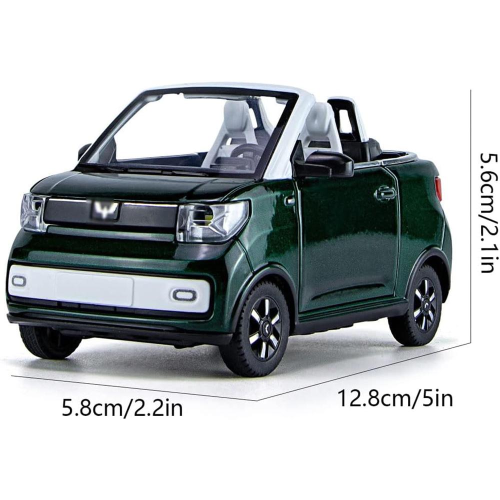 1/24 Scale WuLing MINI EV Simulation Car Decoration,Alloy Die Cast Truck Static Electricity Can Open The Door Toy Car Adult Gift for Collection Lovers
