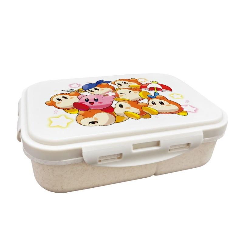 Anime Cartoon Kirby Printed Wheat Straw Lunch Box
