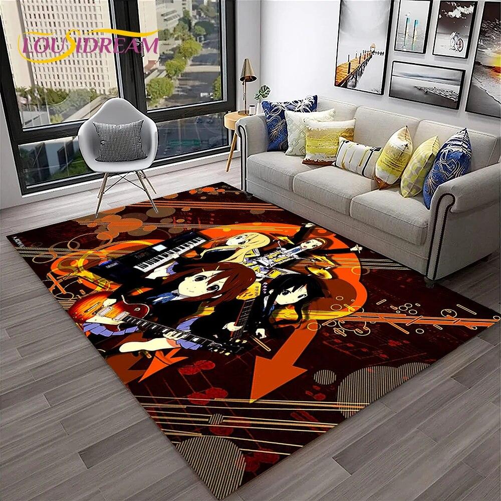 Cute Lolita K-ON Kawaii Girls Cartoon Carpet Rug for Home Living Room Bedroom Sofa Doormat Decor,kid Area Rug Non-slip Floor Mat