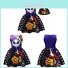 Sally Face Girl Dress With Cotton Blend Fabric And Butterfly Bow For Halloween And Christmas Festivities