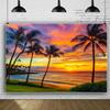 2D Sunset Ocean Backdrop for Summer Vacation Photoshoot & Studio