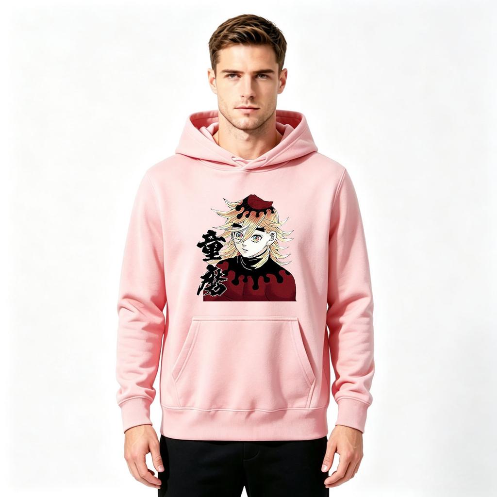 Men Anime Character Printed Pullover Hoodie Casual Long Sleeve Comfortable Sweatshirt for Daily Wear