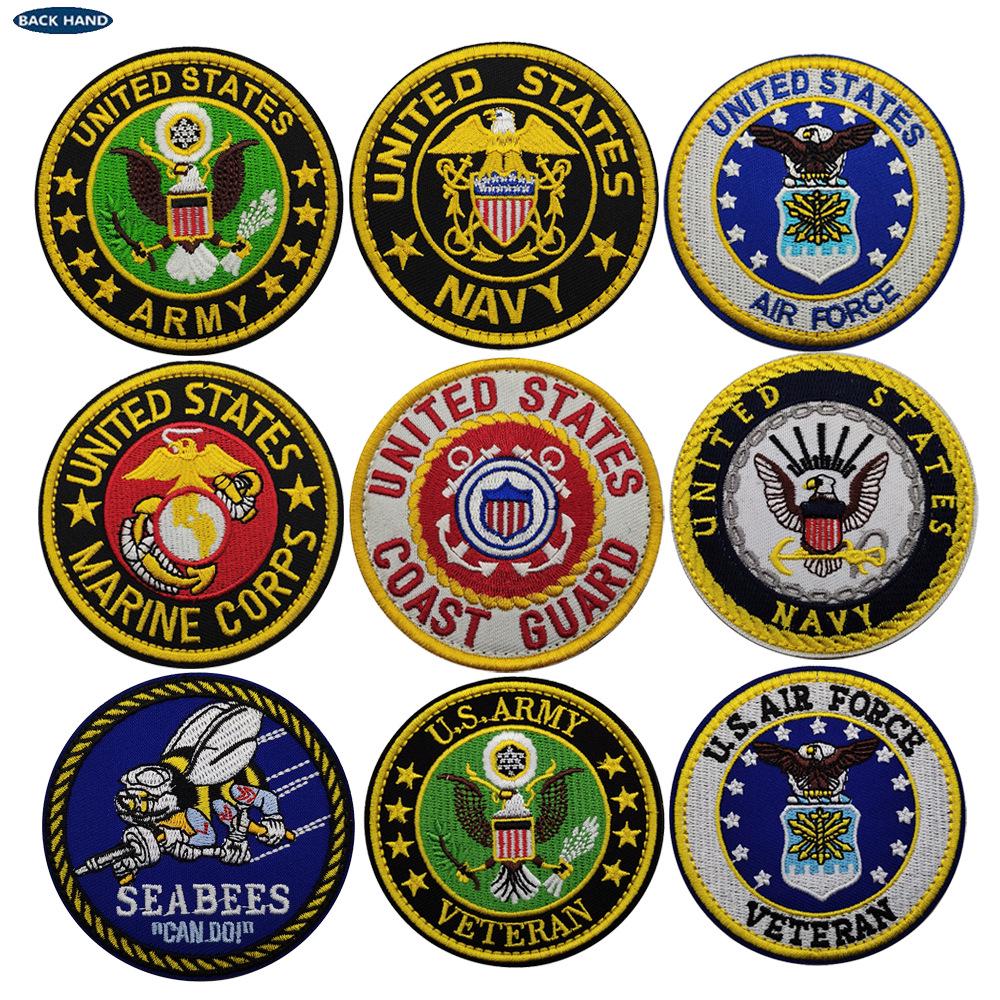 U.S. Army and Navy Tactical Velcro Embroidered Badge
