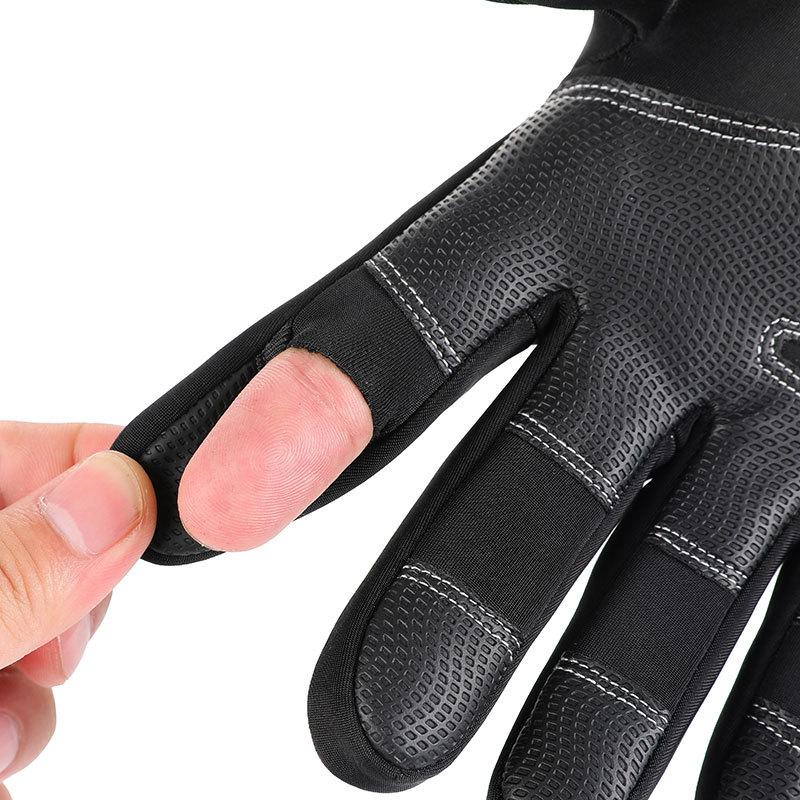 CHRLCK Unisex Vattentäta Cykelhandskar Varma Fullfinger Cykelhandskar Vandring Fiske Slitstarka Pekskärmshandskar