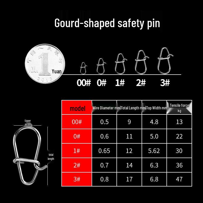 

Reinforced High-Speed Micro Lure Snap Connector, Strong Quick 8-Figure Ring Size 1, 5 pieces