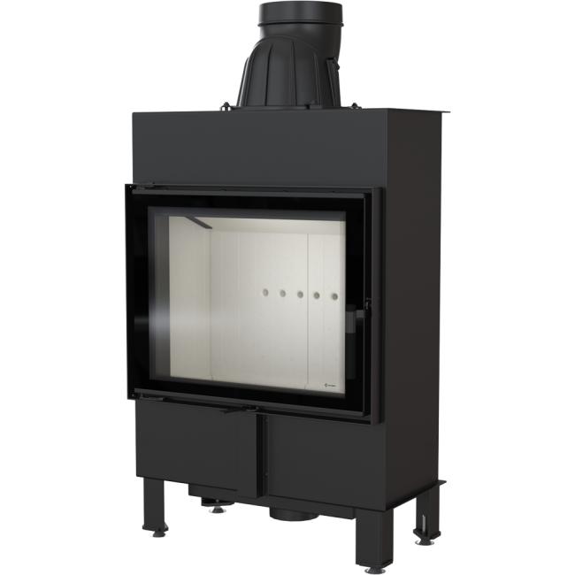 Smart steel fireplace KRATKI LUCY SLIM 8 kW Ø 160 MSK