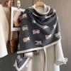 Korejská kočičí móda šála z imitace kašmíru, dámská zimní korejská edice univerzální studentská zahuštěná šála na krk