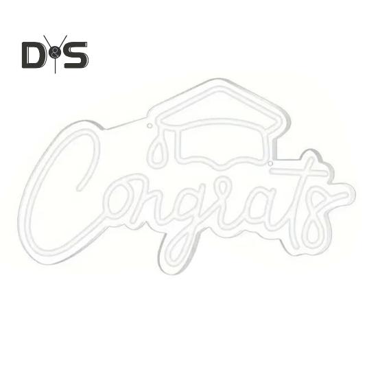 Sveikiname Absolventą LED Neoninis Ženklas Nemirksintis Ryškumas Reguliuojamas Maitinamas USB Sveikiname Baigimo Ženklas Naktinė Lempa