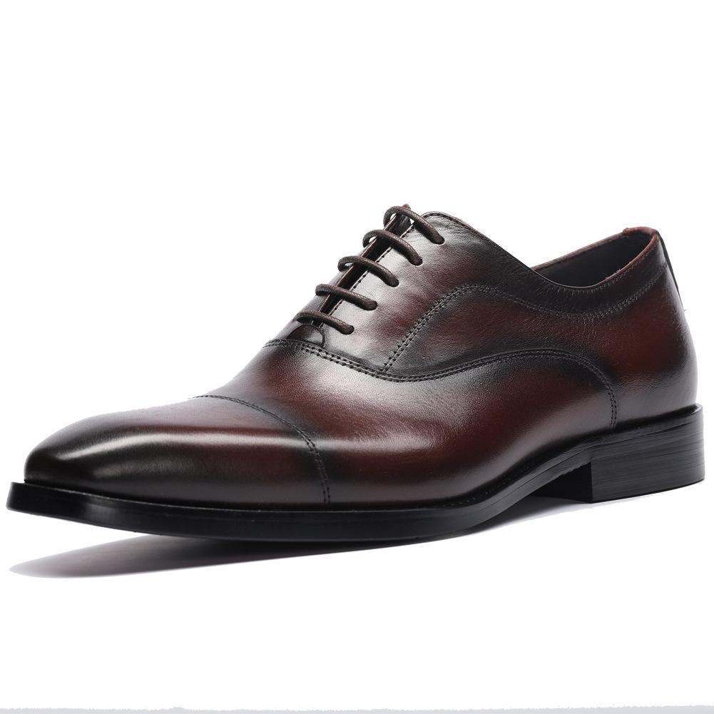 Men's Shoes Spring and Summer Business Dress Square Head Three Joints Men's Leather Shoes Men's Leather Sole Shoes Men's Trendy Shoes