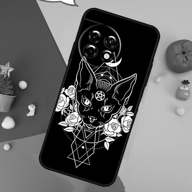 Häxkatt Måne Fodral För OnePlus 9 10 Pro 11 12 13 15 13T 13R 12R 10T 8T Nord 5 CE 2 3 4 Lite N20 N30 Skydd