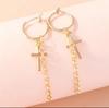 Gothic Metal Love Heart Drop Earrings for Women Steampunk Cross Dangle Earrings Party Jewelry Gifts