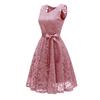 Women Vintage Princess Floral Lace Cocktail V-Neck Party Aline Swing Dress