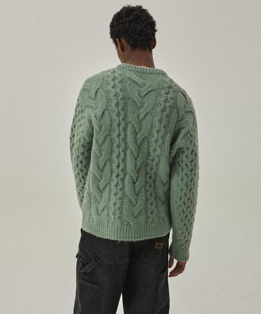MAGOODGAN Knit 3951 Fisherman Mint Crewneck Sweater