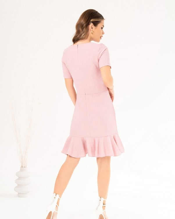 Robe en lin avec bas volants ISSA Plus