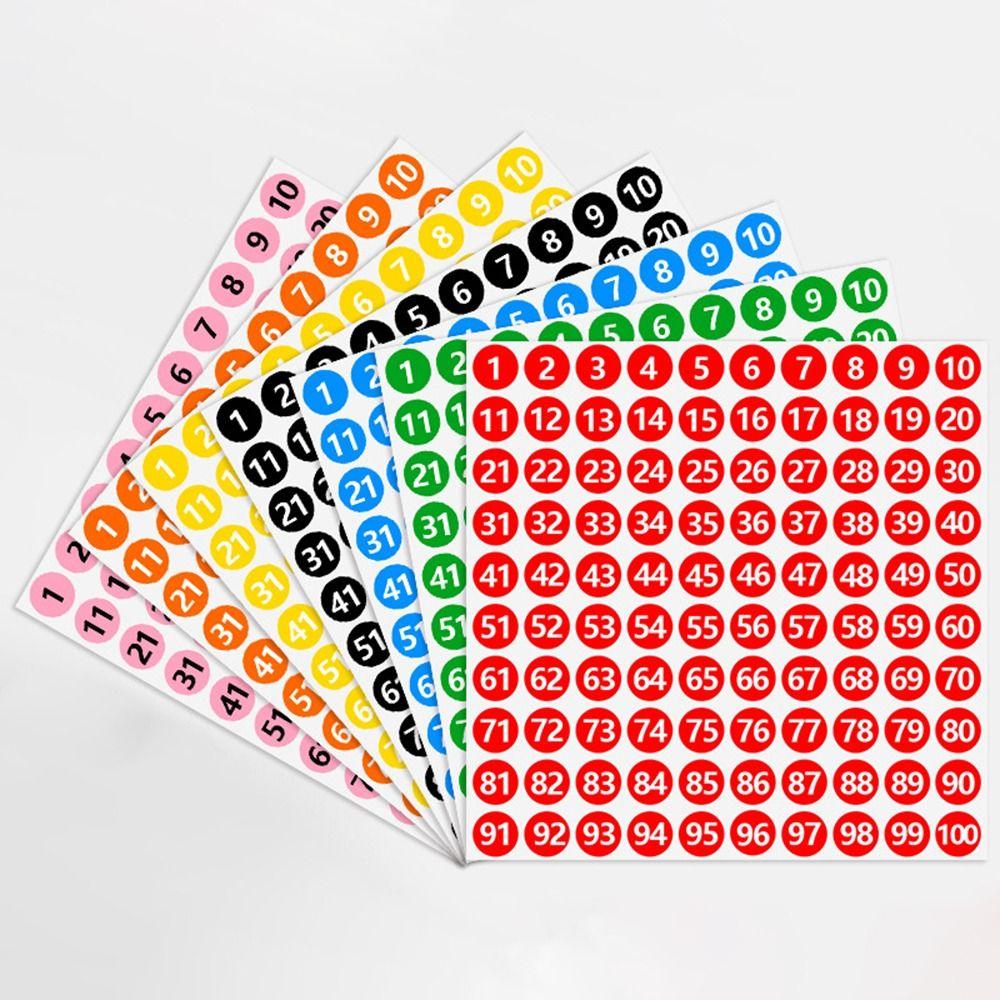 100Sheets 1-100 Labels Number Stickers Self-adhesive Nail Polish Color Sorting Stickers  Nail Salon