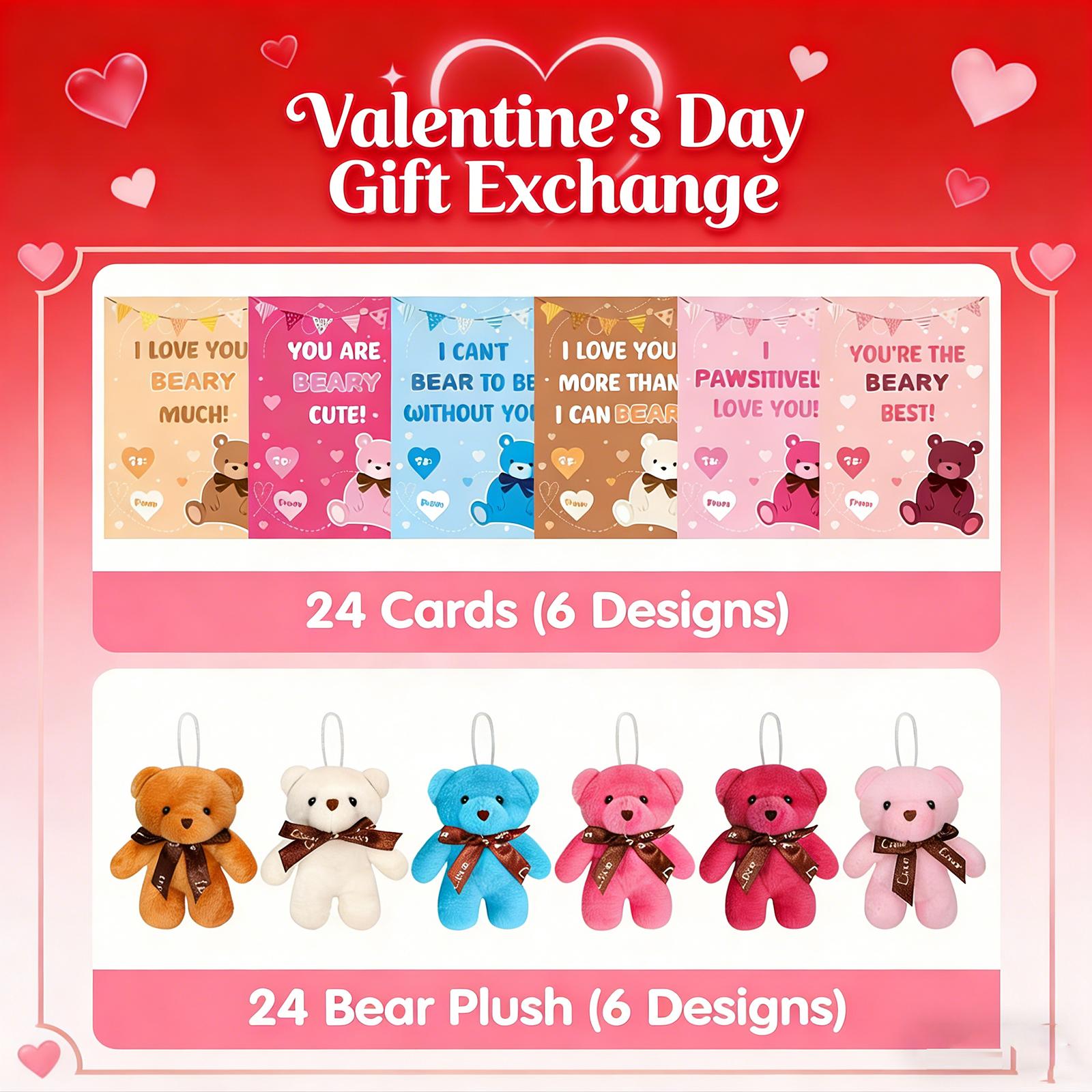 

Дитячий подарунок на День святого Валентина: Набір із 24 листівок до Дня святого Валентина, підходить як для хлопчиків, так і для дівчаток. One Size