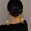 Children's Glowing Tassel Lantern Hairpin - Ancient Style Hair Bun Accessory for New Year's Hanfu Headdress.