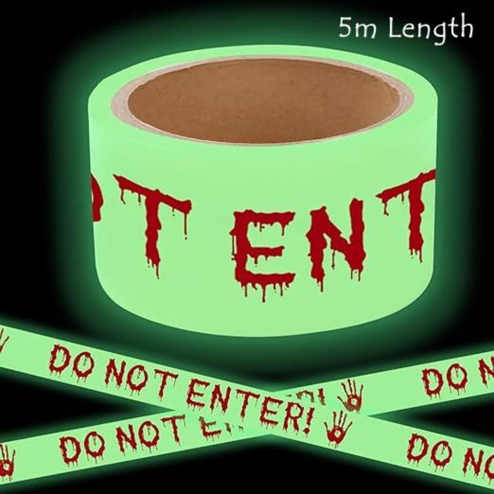 Scary Design Halloween Caution Tape Do Not Enter Text Scary Caution Tape Garden Decoration 5m Length