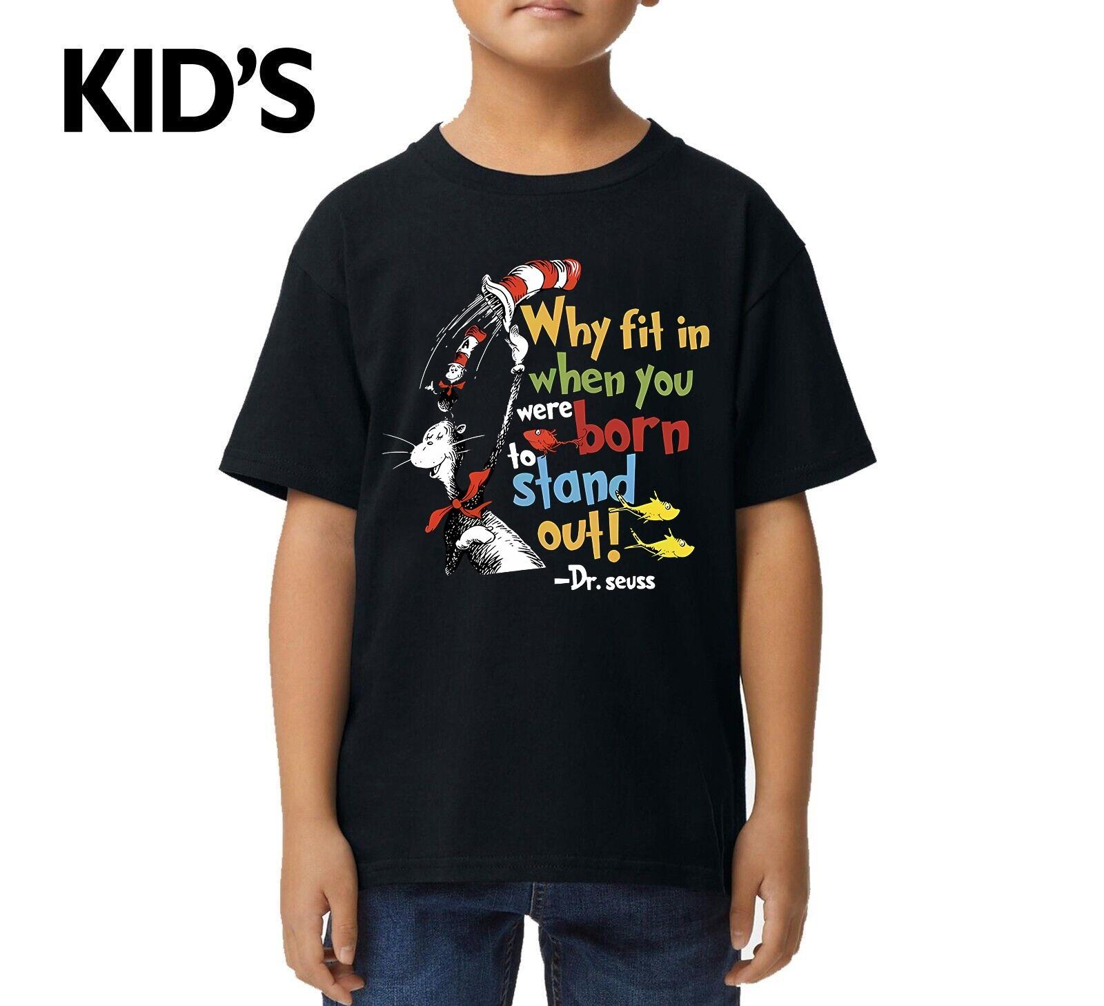 Why Fit In When You Were Born Funny Print Novelty Joke Kids T-shirt Tee Top S разноцветный