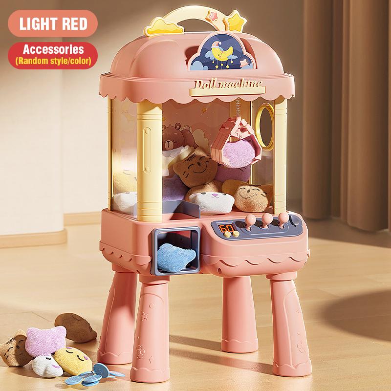 

Игровой автомат с клешней для детей, автомат с игрушками-куклами для детей, мини-мультяшные автоматы-краны с клешней со светом и музыкой, домашний автомат для захвата кукол