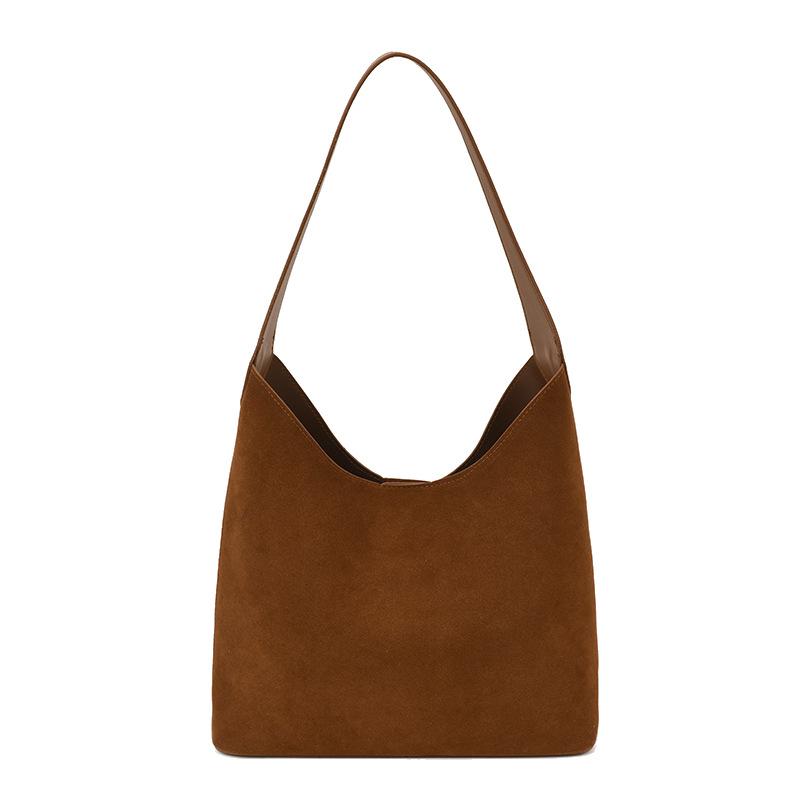 Mattes Wildleder Pendler Damen neue High-End Textur lässige einfache Schulter Eimer Tasche