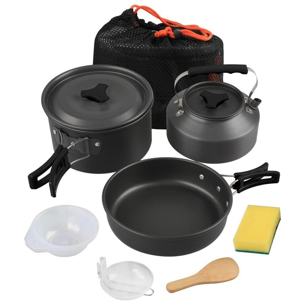 Aluminum Alloy Camping Cookware Kit Nonstick Coating Water Kettle/Pan Pot/Saucepan  Picnic