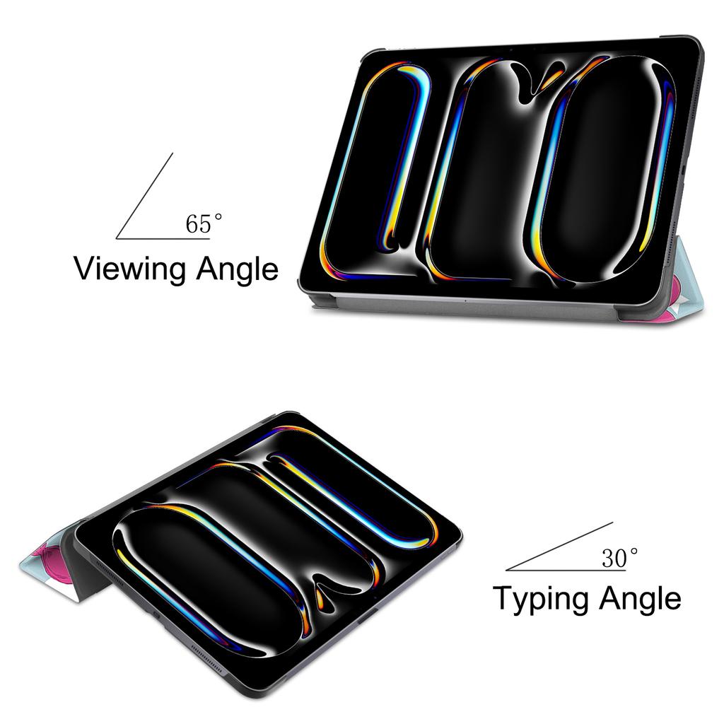 For iPad Pro 11 (2025)/11 (2024) Case Trifold Stand PU Leather Pattern Smart Tablet Cover