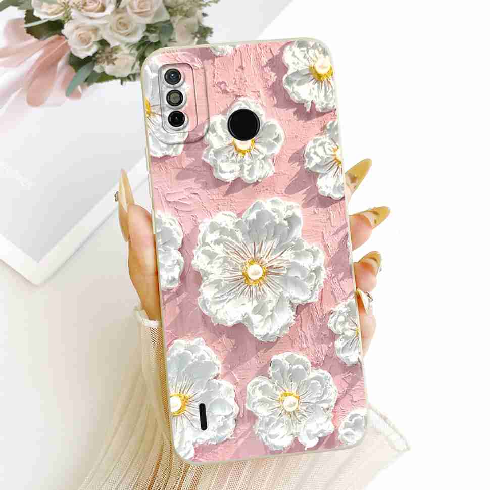 For Tecno Spark Go 2020 CAse Petty Girl FLower Silicon Soft Case Cover For Tecno Spark Go SparkGo 2020 KE5 Fundas Bumper