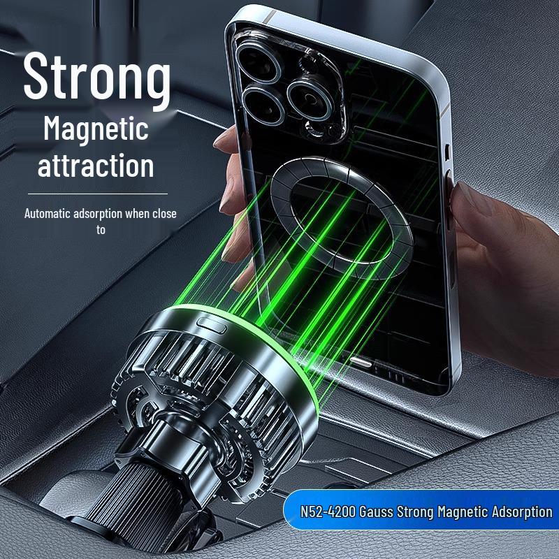 Magnetic Wireless Charging Stand with Cooling and Fast Charge for Car Air Vent Navigation