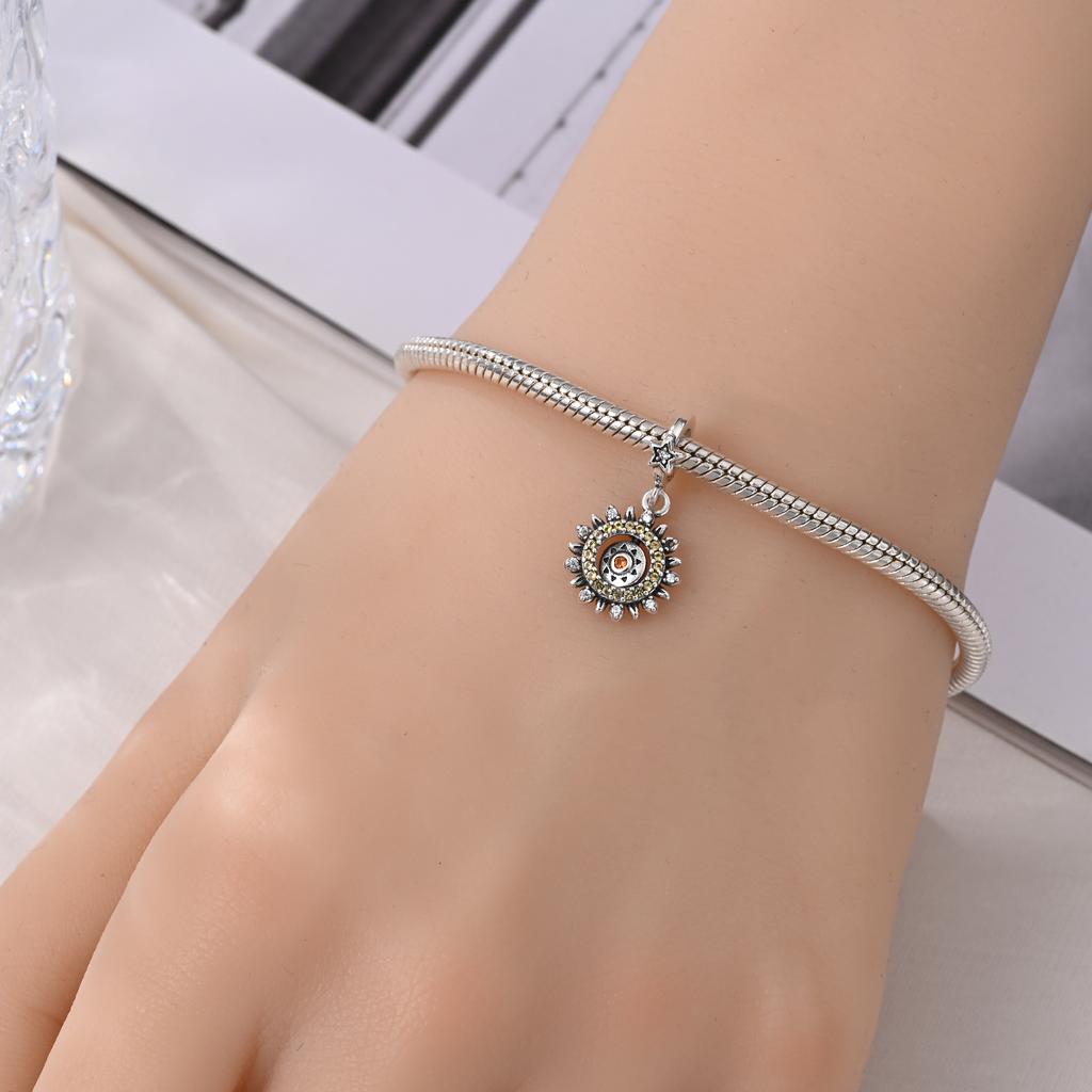 Original Copper Charms Luxury Sun Pendant Star Beads Fit Bracelet Diy Women Making Delicate Gift Jewelry
