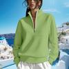 Women's Casual Long Sleeve Half Zip Stand Collar Sweatshirt