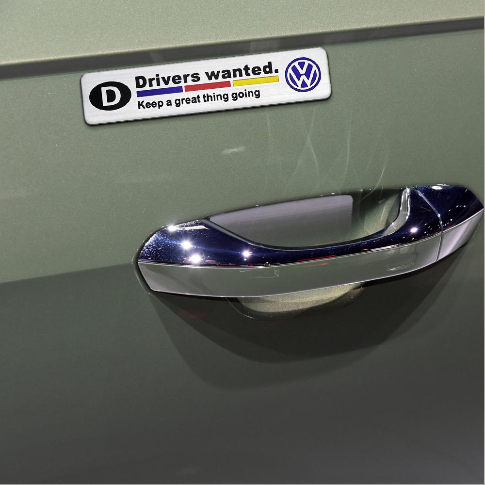 Sda71/2pcs Auto Logo Body Rear Trunk Decoration Stickers Car Side Fender Badge Decals For Volkswagen VW R Touareg GOLF 5 Transporter