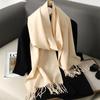 Nytt 62 farger Vinterskjerf for kvinner Langt Varmt Kasjmirskjerf Hijab Ensfarget Dame Sjal Wrap Kvinnelig Pashmina Bandana Hodeskjerf