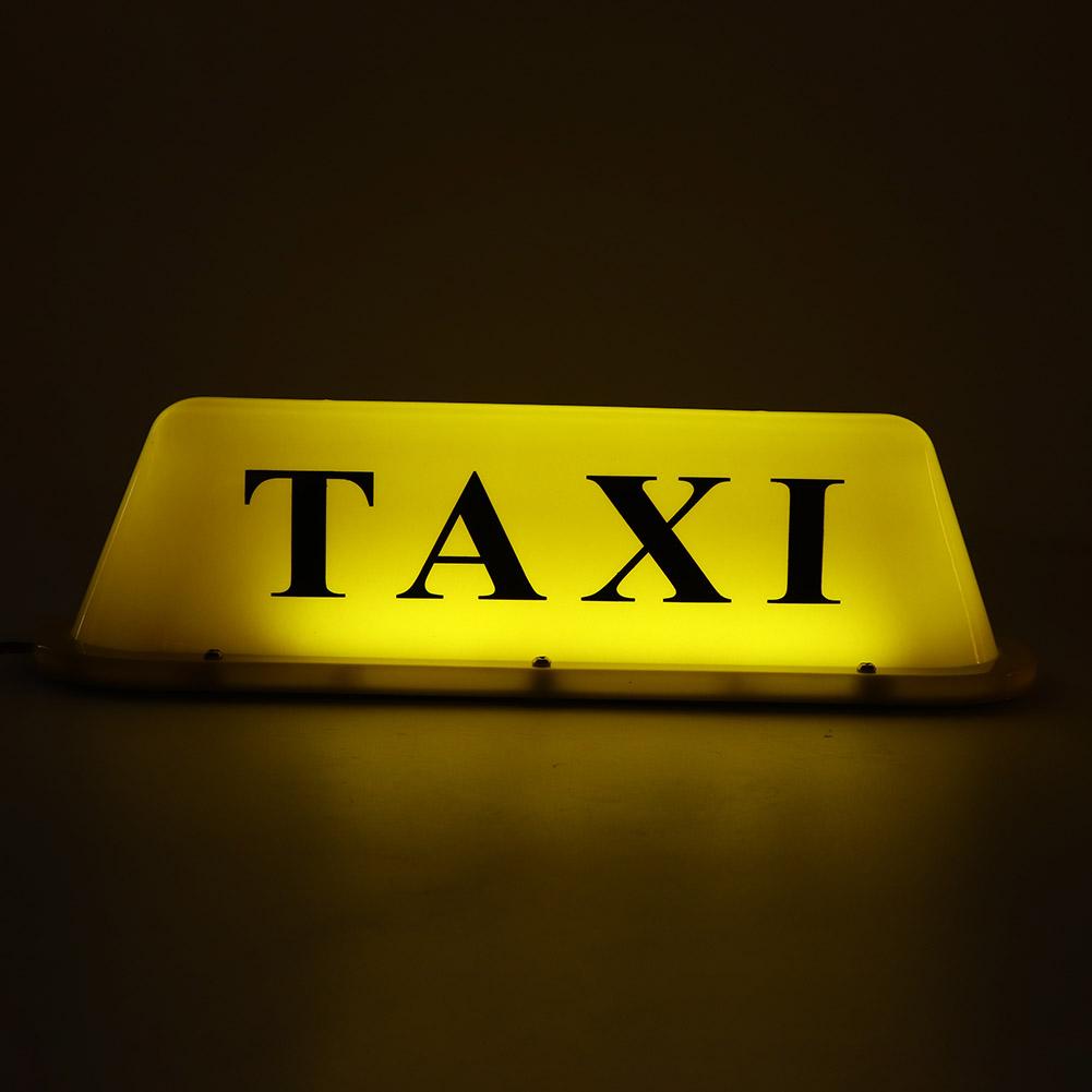 12V LED Magnetyczny Znak Taxi na Dach Samochodu Super Jasna Lampka z Zapalniczką Samochodową(Żółte etui)