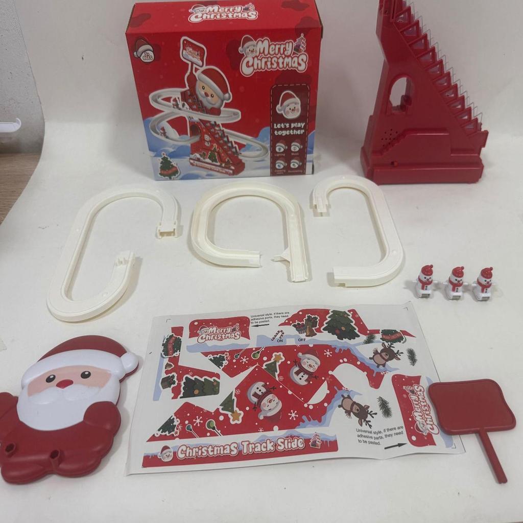 Electric Roller Coaster Toy Santa Christmas Train Track Set with Snowman Activity Game for Toddlers Boys Girls Holiday Xmas Gift