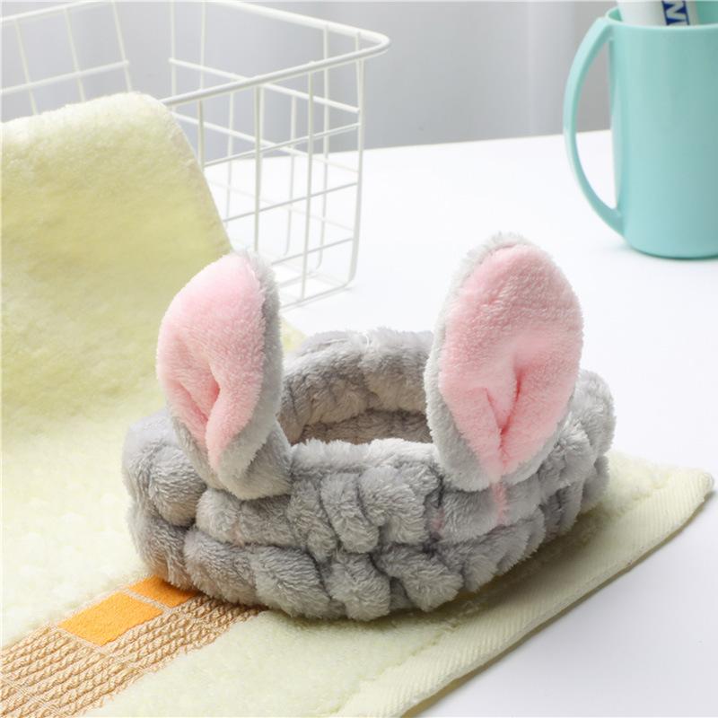 

Еластичний кіт Макіяж Маска для обличчя Покриття для волосся Спортивний шарф Чубчик Пов язка на голову Rabbit ears сірий