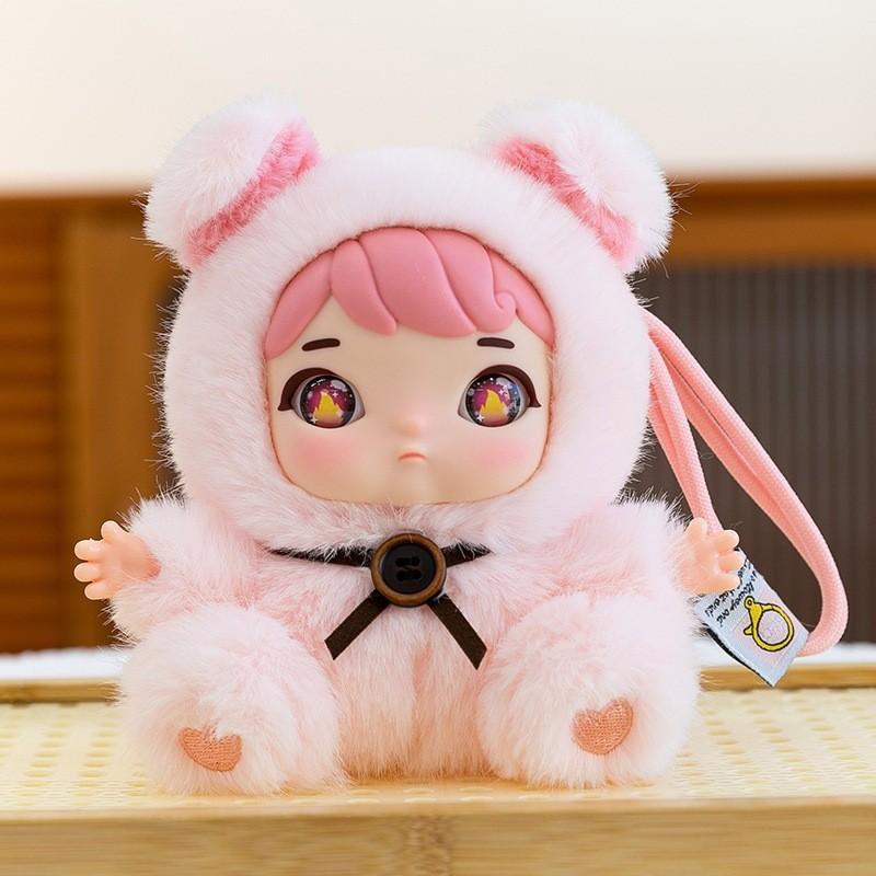 Mm Candy Cartoon Plush Bunny Keychain With Soft Crystal Velvet For Kids And Adults розовый