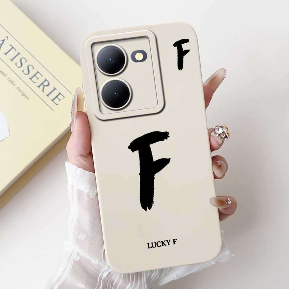 For vivo Y78 China 5G V2278A Case Fashion Design Letters A-Z Soft Silicone Cover Coque For VIVO y78 Y78 6.64" Phone Shell Fundas