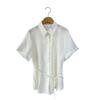 New ArrivalS Open Run Women S Sheer waiSt Strap Collar Short Sleeve blouSe