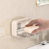 Glacier Pattern Wall-Mounted Double-Layer Soap Holder: Punch-Free Bathroom Storage Box
