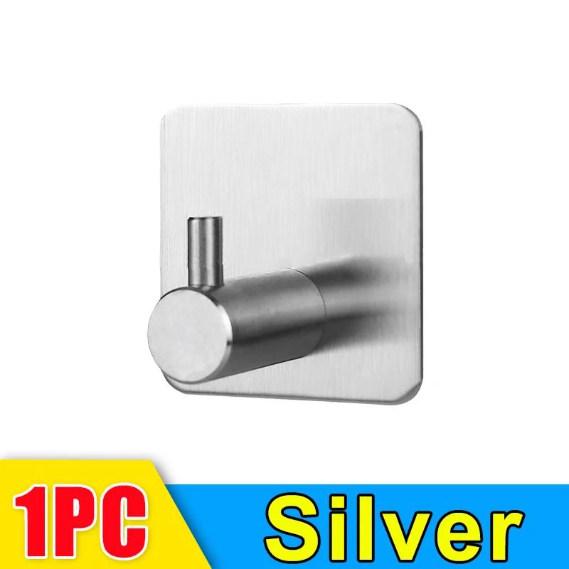 

1/2/4Pcs Adhesive Heavy Duty Wall Hook Waterproof Stainless Steel, Mounting - Bathroom and Bedroom